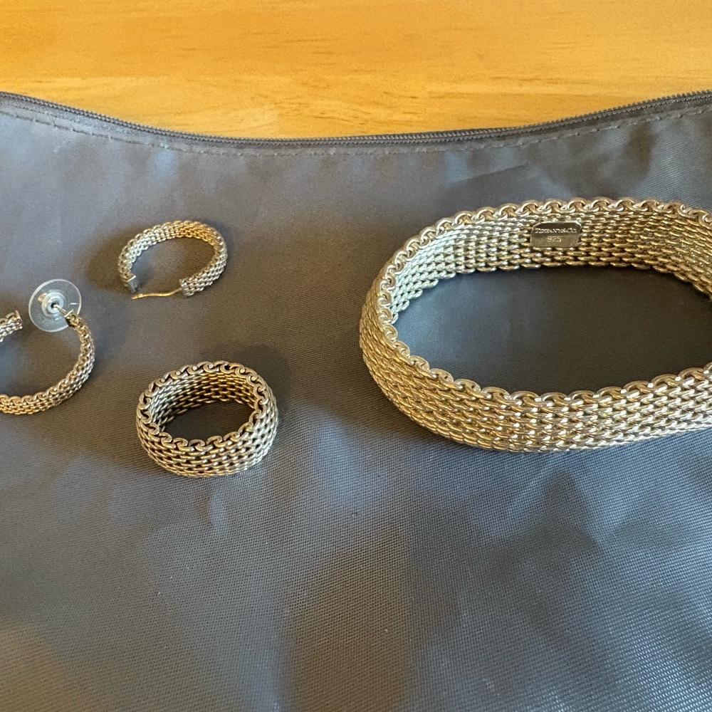 Tiffany & Co. Silver Bracelet, ring and earrings